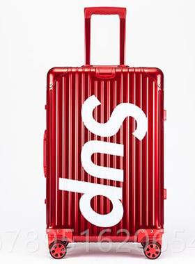 高档定制logo全铝镁合金红色女行箱李24寸男行箱sup登拉杆旅箱20