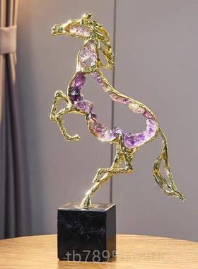 高档轻招奢档马到功摆件装饰品工艺品电视柜酒柜玄高关家居财欧成