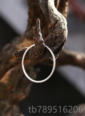 高档念头 手999纯银古法传银手女实心环简约复承古小众文艺镯足银