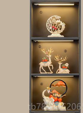 高档新中式酒柜奢装饰玻品客厅档摆件暖居电视柜璃柜餐边柜套装高