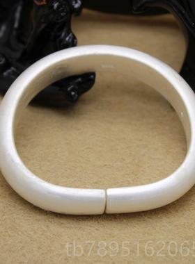 高档999足银手镯女古开法马蹄形妈妈款实心复银镯子手工口古纯银