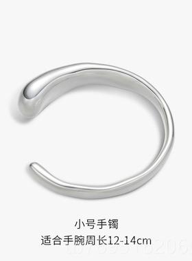 高档子SUDROV素觉镯 设简约不规则计高级感925银轻奢手时尚银镯女