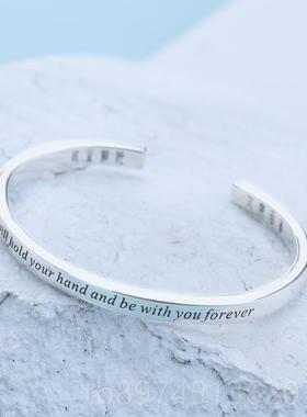 正品定制刻999纯I银情侣手镯送男女朋字友生日礼物闺蜜生学简约DY