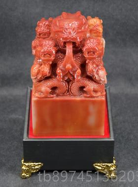 正品仿寿山石号印摆章 九龙印玉玺大印大 传书国玉玺法印章件篆刻