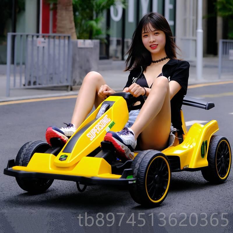 正品童卡丁车儿电动车四轮漂移男车遥童控女小孩车充电玩具汽车可