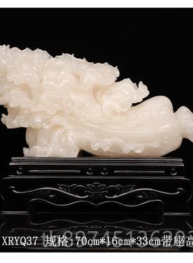 正品天然玉白菜摆品件客务厅酒柜装饰办公室招财摆设店铺开石业商