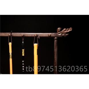 正品精品鸡房翅木毛笔架笔挂全手工木笔红架头笔挂文龙四宝歙砚包