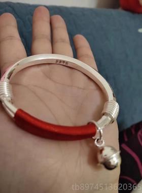 正品纯银99面足银命保镯银匠手工定制银饰光简9约手镯子男女