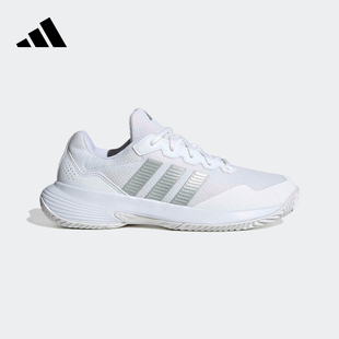 阿迪达斯网球鞋女款透气减震三条杠羽毛排球匹克球运动鞋26年新款