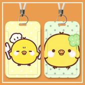 鼻孔鸡可爱卡套饭卡厂牌学生校园公交地铁工作证件挂绳保护套厂牌挂脖卡套高颜值ins伸缩