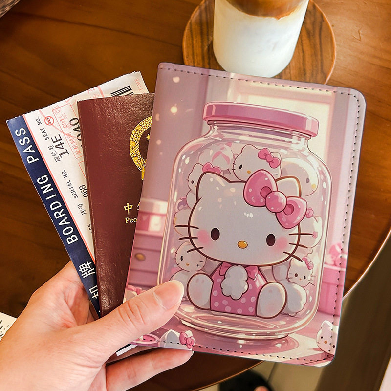 Kitty猫许愿瓶护照夹证件包保护