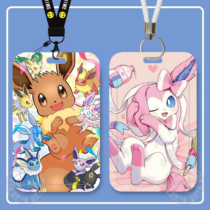 宝可梦伊布周边学生滑盖饭卡公交卡身份证件保护套门禁校园卡套收定制