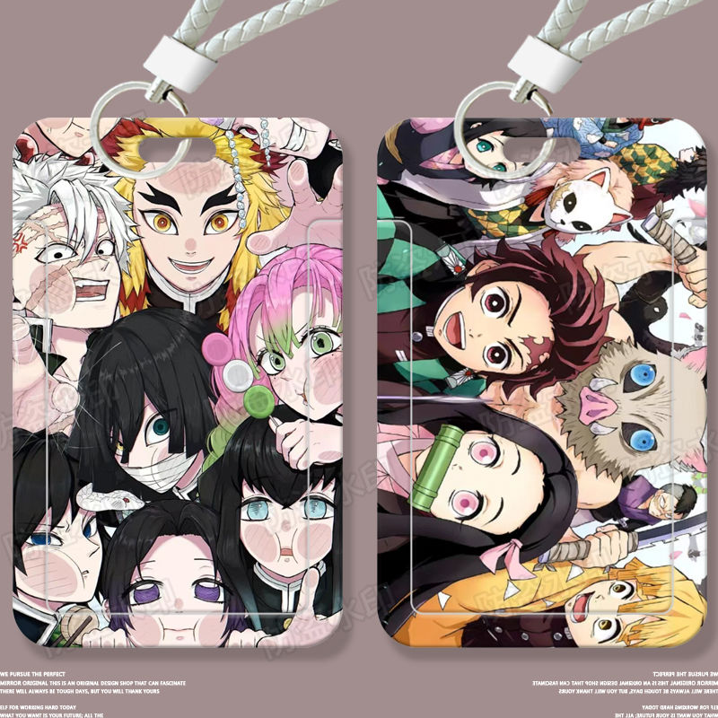 鬼灭之刃动漫学生滑盖卡套饭公交