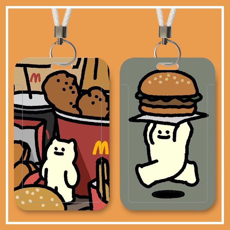 M记什么猫可爱卡套饭卡身份证件保护套公交卡校园门禁硬壳带挂绳定制证件套员工工牌出入证厂牌门禁卡挂脖