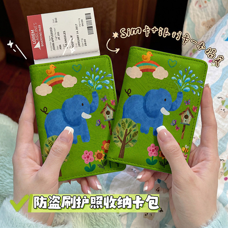 撞色创意卡通护照本保护套出国旅