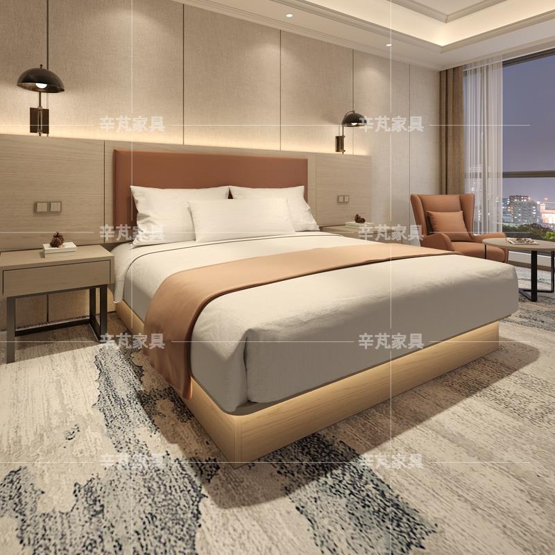 酒店专用床宾馆家具标间全套民宿客房双床全季五星级高端定制床箱