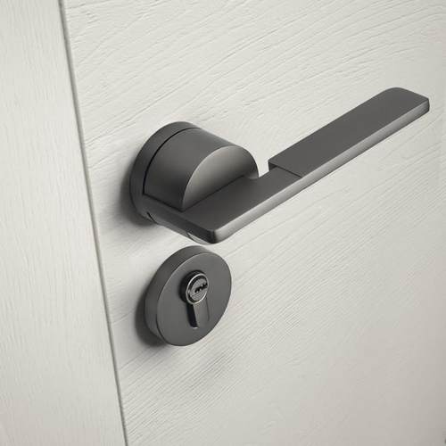 黑色室内卧室房门锁房间家用实木门把手锁具两件式磁吸通用型静音