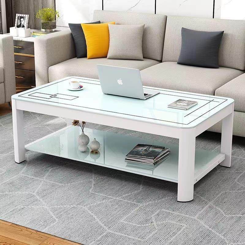 钢化玻璃茶几客厅简约现代家用办公室茶桌出租屋小户型长方形桌子