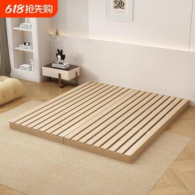 榻榻米床架地铺床落地床日式矮床实木排骨架无床头地台床出租屋