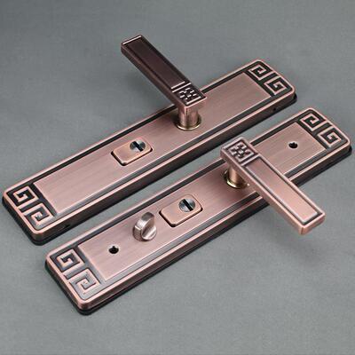 别墅双开关大门锁吉祥如意款新中式 8037防盗门拉手超C级不锈钢把