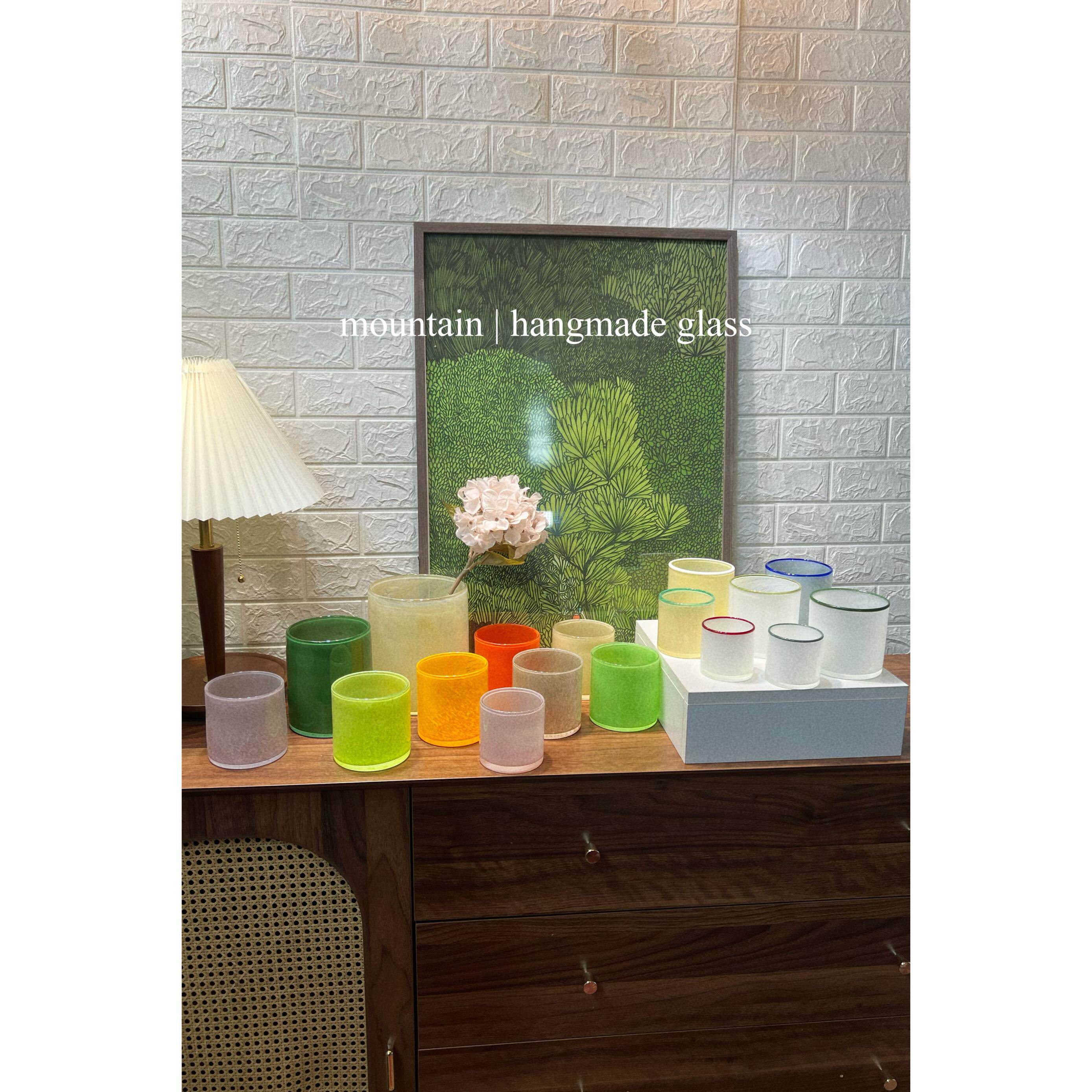 小山园罐子系列 | 彩虹色琉璃罐子 糖果色水杯简略风笔筒桌面花瓶