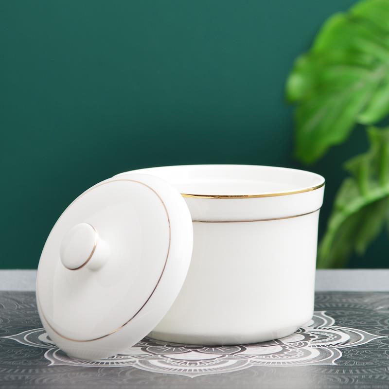 骨瓷炖盅带盖汤盅炖罐隔水盅大炖盅5英寸燕窝碗汤煲炖汤陶瓷蒸盅