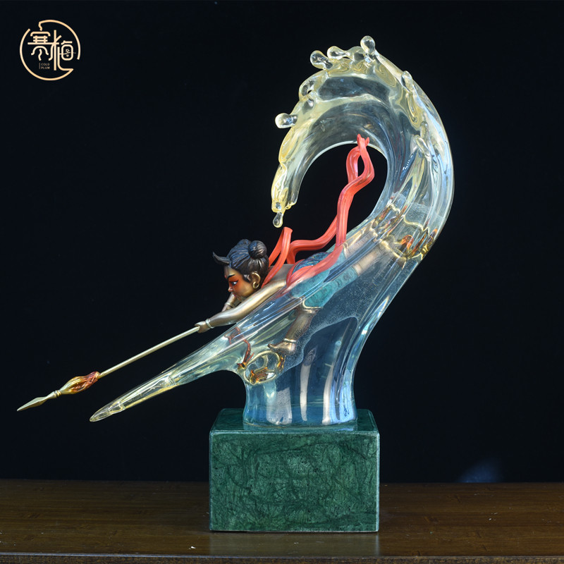 黄铜水晶哪吒三太子神像摆件中式家居书房桌面摆设装饰品生日礼物,家居饰品,桌面摆件,淘宝优惠券,粉丝福利购,淘宝优惠卷