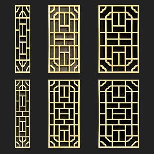 屏风玄关背景装 东阳木雕仿古门窗实木花格花窗镂空吊顶隔断中式 饰