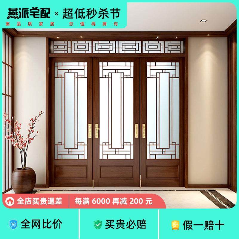 隔断门定制吊轨门客厅隔断门阳台平移门三联动玻璃门无轨道推拉门