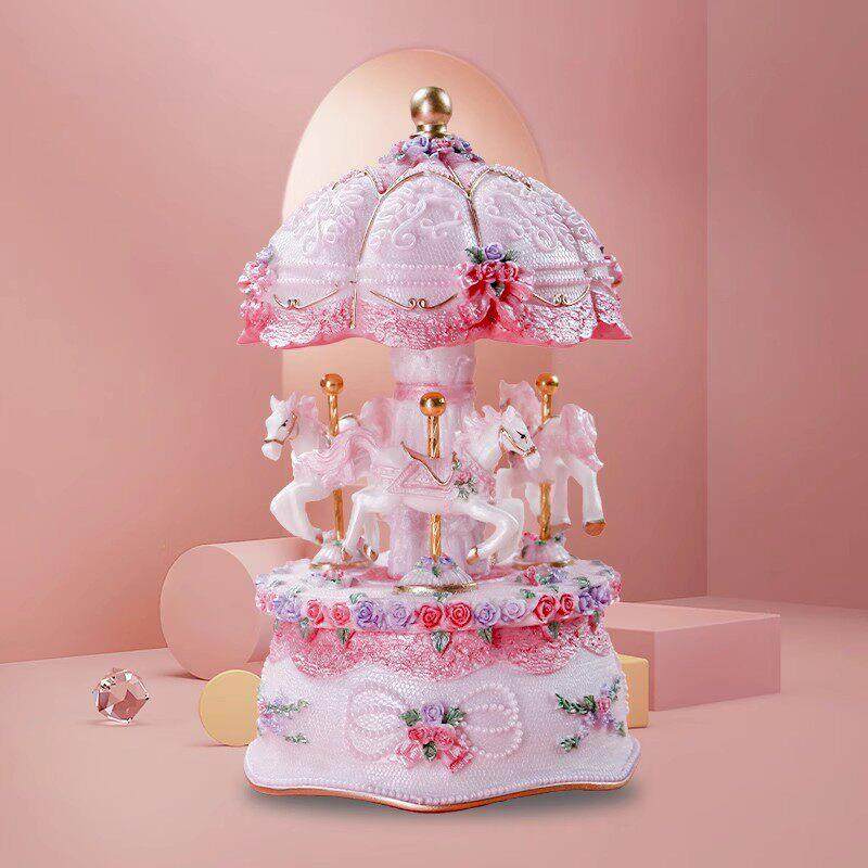 创意旋转木马新年礼物音乐盒八音盒儿童小女孩节日生日礼物,家居饰品,淘宝优惠券,粉丝福利购,淘宝优惠卷