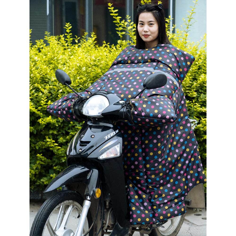 弯梁摩托车110加大加厚挡风被双面防风罩防雨防水保暖超大前风挡