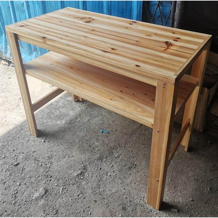 书桌实木杉木桌办公桌台抽屉桌学生学习写字台家用卧室桌台M013