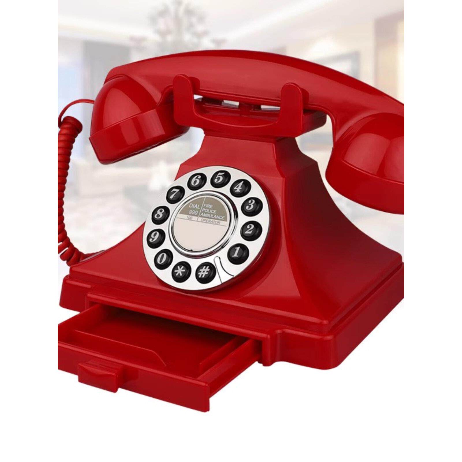 古董电话欧洲覆古家庭固定电话座机老式按钮客厅卧室办公室机械铃