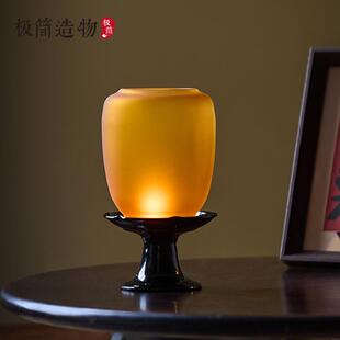 梦幻香薰烛台座禅意家用室内创意茶桌摆件 天久璃匠玻璃禅意中式