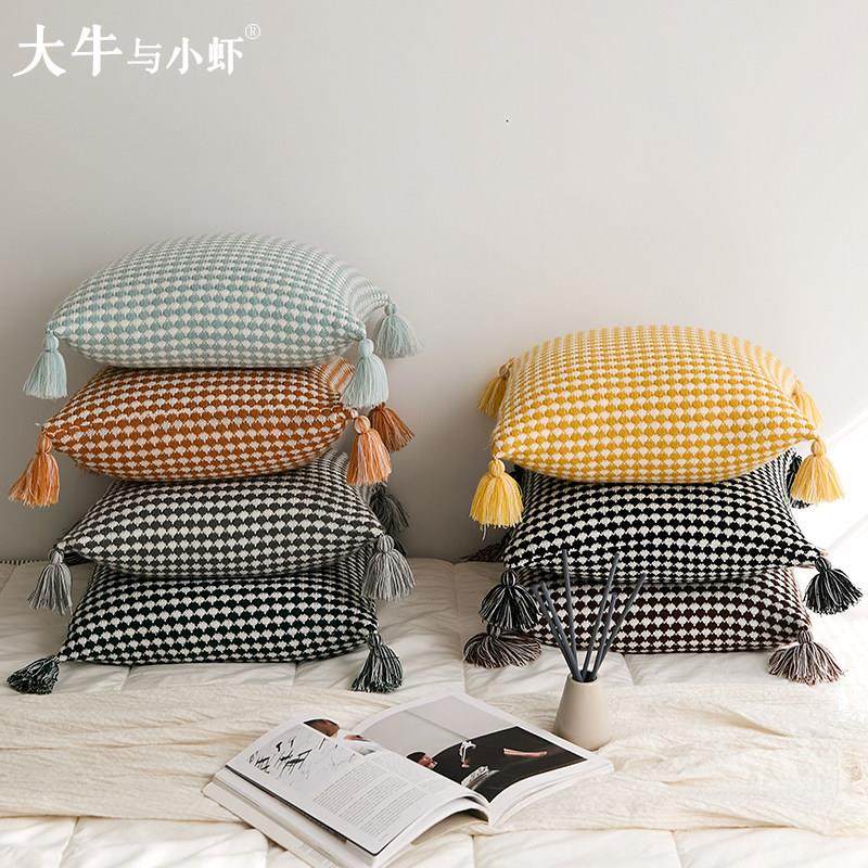 可拆洗ins北欧风针织抱枕套靠垫客厅沙发椅子背靠枕头腰枕不含芯,居家布艺,靠垫/抱枕,淘宝优惠券,粉丝福利购,淘宝优惠卷