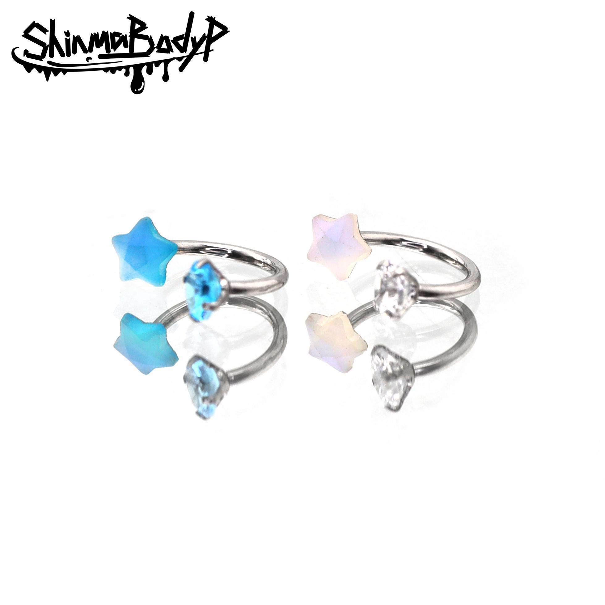 Shinma 钛钢内螺纹星星唇环唇钉辣妹马蹄环耳骨环小众穿孔,饰品/流行首饰/时尚饰品新,唇环/唇钉,淘宝优惠券,粉丝福利购,淘宝优惠卷