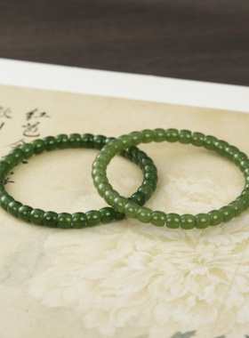 云上叙22 DS59022-和田玉手串-多样性和其一-约5x6mm （甄选）