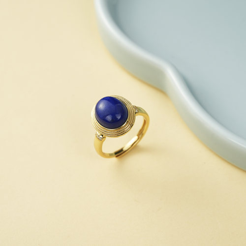 云上叙S925银青金石戒指-多样性发一件-9*11mm-V17860-E（商城）