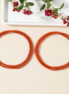 云上叙17 DS15747 南红多圈手串-多样性发一件-5mm（甄选）