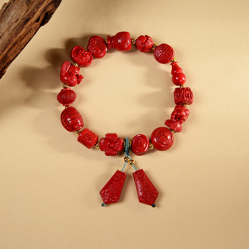 朱砂暴富DIY单圈手串精致