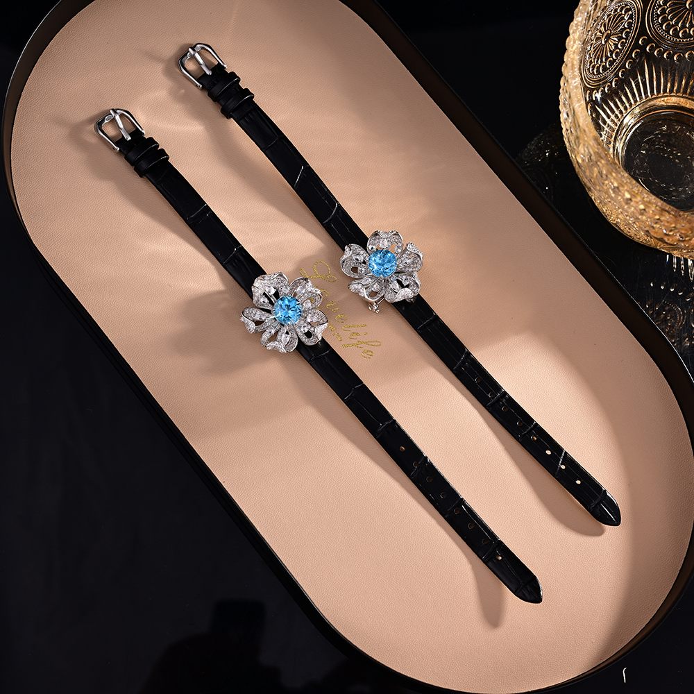 S925银托帕石首饰三用款-10mm-多样性发一件V6407-E（商城）