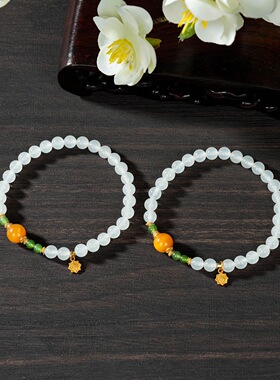 云上叙4 DS29804-和田玉DIY手串-多样性发其一-5.5mm+（甄选）