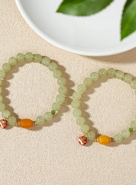 云上叙15 DS47338-和田玉单圈手串-多样性发其一-7.5mm（甄选）