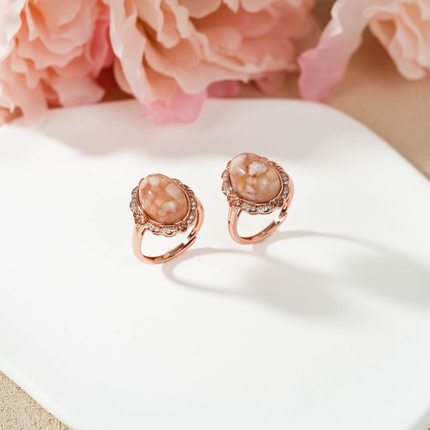 云上叙25 DS96994 樱花玛瑙戒指-多样性发一件-13*9mm（甄选）