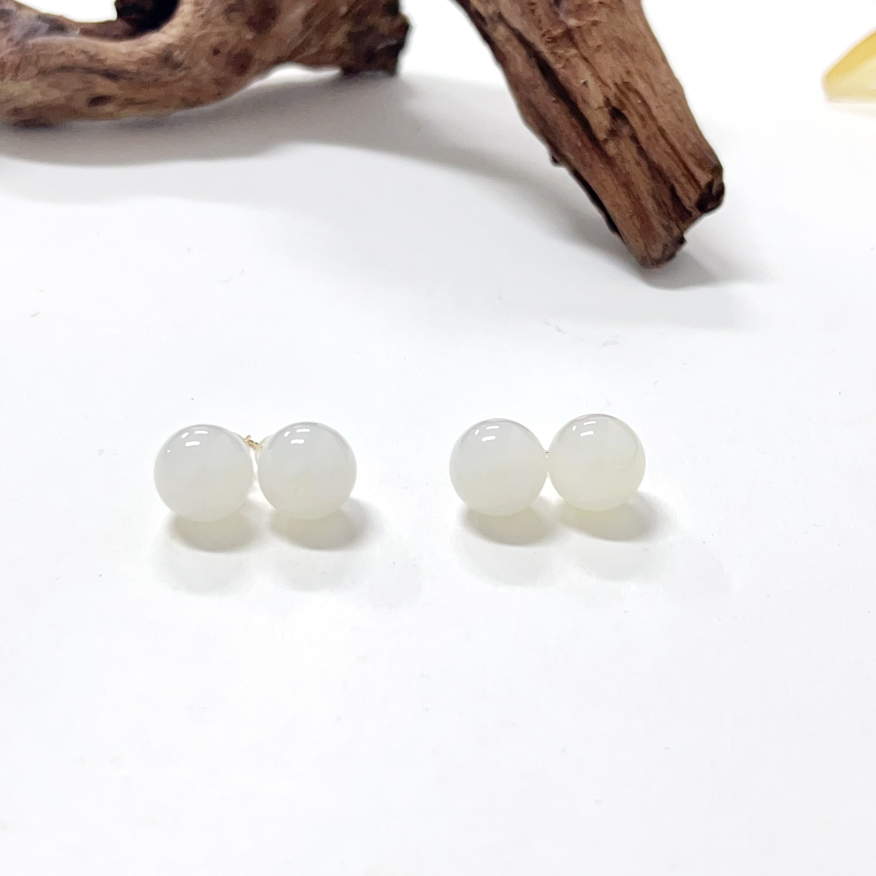 云上叙21 DS17132-18K金和田玉耳钉-多样性发其一-约12mm（甄选）,珠宝/钻石/翡翠,耳饰,淘宝优惠券,粉丝福利购,淘宝优惠卷