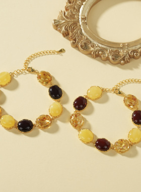 云上叙22 DS87180 蜜蜡多宝手链多样性发一件-9.5*11.5mm（甄选）