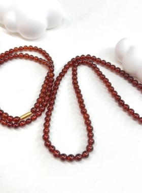 云上叙12 DS60094-橙红石榴石项链-多样性发一件-5.5mm （甄选）