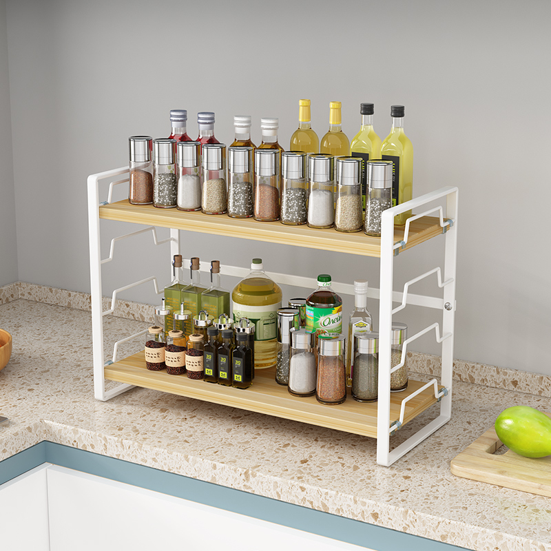 厨房分层置物架桌面台面置物架调料收纳层架整体橱柜内隔层分隔板