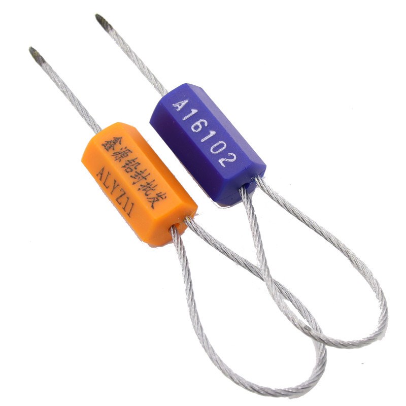 J6DA新款一次性钢丝铅封防盗扣定制封条标签苗木扎带施封锁扣物