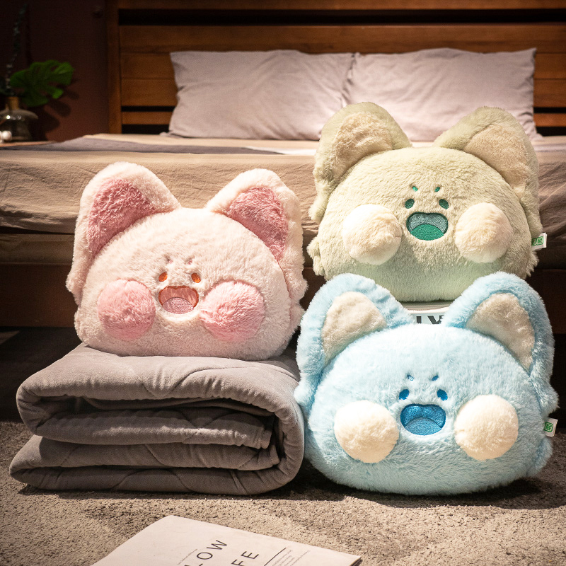 嘟嘟喵抱枕被子两用嘟嘟猫毯子二合一午睡枕头汽车用车载冬季加厚